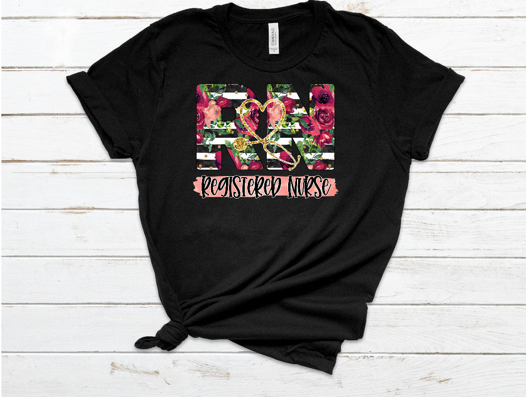Floral RN Tee
