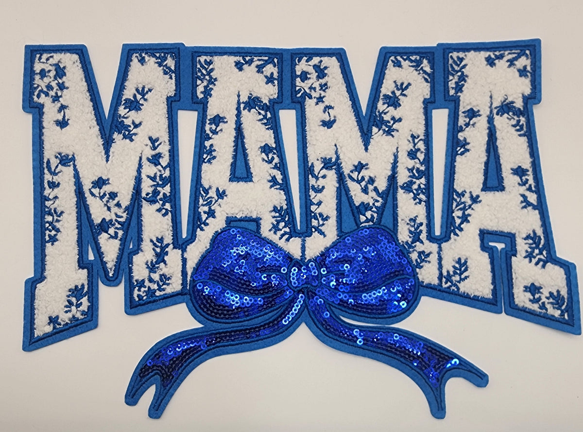 MAMA with bow chenille patch