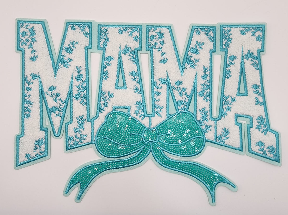 MAMA with bow chenille patch