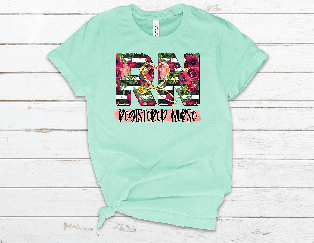 Floral RN Tee