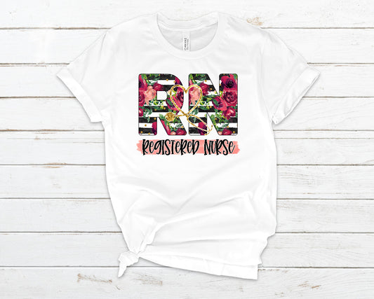 Floral RN Tee