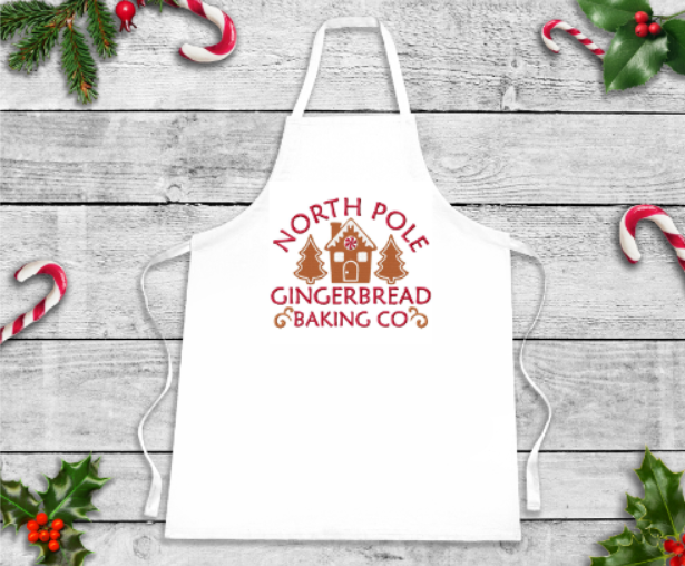 North Pole Gingerbread Baking Company Embroidered Apron